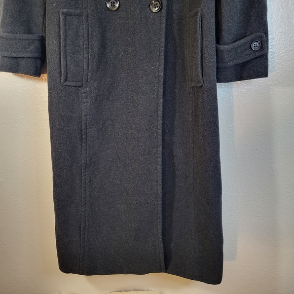❤️ Anne Klein Double Breasted Wool Blend Full Length Trench Coat - Picture 7 of 10